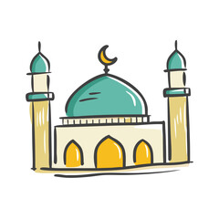 mosque icon, mosque vector illustration-simple illustration of mosque, perfect for mosque logos and icons
