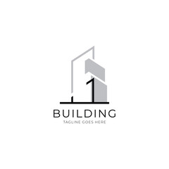 Letter J building logo for architecture, construction and real estate company. Property logo template for your brand.