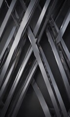 Obraz premium Sleek intersecting metal lines form geometric patterns on a smooth, abstract background , silver, reflective, simple
