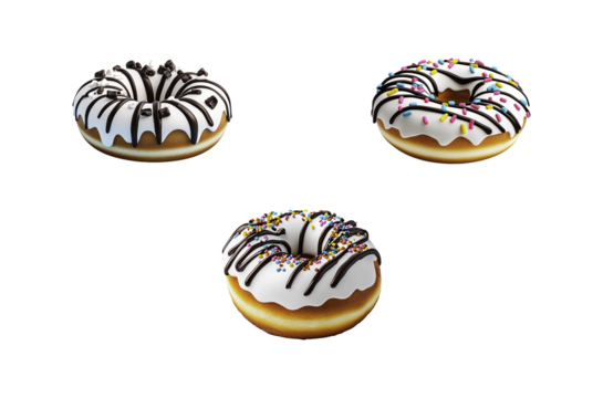 Minimalist white donut icon with cute shape for digital design and apps