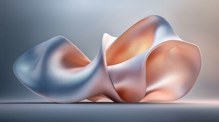 Abstract Soft Sculpture with Elegant Curves and Gentle Lighting