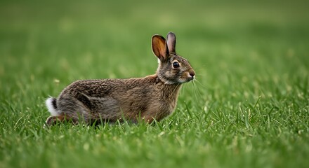 Fototapeta premium Rabbit in green grass