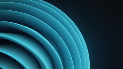 Abstract digital art piece with a dark blue background. it features a series of curved lines that create a sense of depth and dimension.