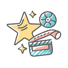 movie icon, movie vector illustration-simple illustration of movie, perfect for movie logos and icons