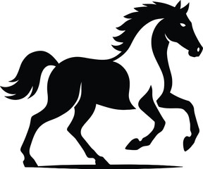 Horse Running Silhouette Bold, Powerful Horse Outline Design