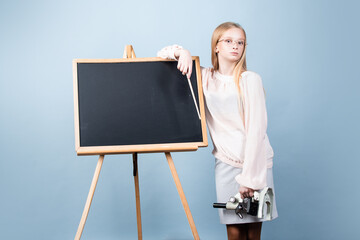 School and students in classroom. Education kids. Child pupil student in the school class. Portrait...