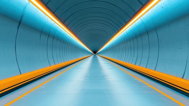 Futuristic hyperloop transportation system speeding through an illuminated tunnel, offering high-speed, zero-emission travel