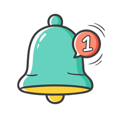 notification message bell icon, notification message bell vector illustration-simple illustration of notification message bell, perfect for notification message bell logos and icons