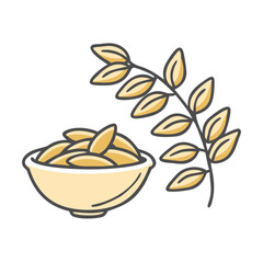 oats icon, oats vector illustration-simple illustration of oats, perfect for oats logos and icons