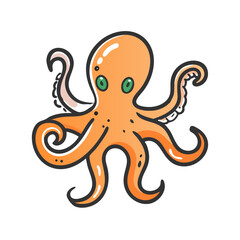 octopus icon, octopus vector illustration-simple illustration of octopus, perfect for octopus logos and icons