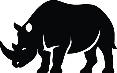 Rhinoceros Silhouette Graphic, Simple Rhino Outline Design