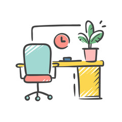 office icon, office vector illustration-simple illustration of office, perfect for office logos and icons