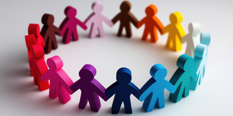 Colorful paper figures in a circle represent unity and diversity