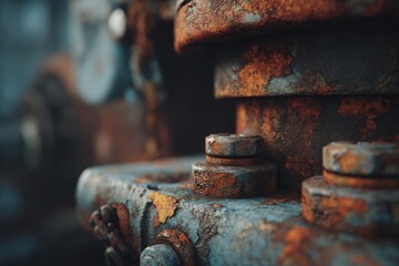 Close-Up of Rusted Industrial Metal Structure, Representing Decay and Engineering Challenges, Ideal for Infrastructure and Construction Projects : Generative AI