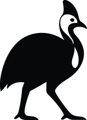 Fototapeta premium Cassowary Elegant Silhouette, Giant Bird Vector Graphic