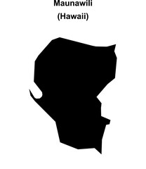 Maunawili (Hawaii) blank outline map