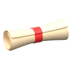 3D Diploma or Certificate Icon