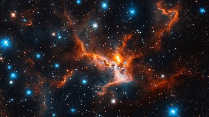 Fototapeta premium Breathtaking starry nebula display with cosmic clouds glittering throughout the vast expanse of space