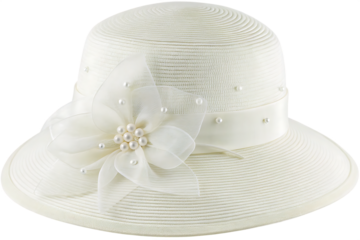 womens hat with a flower and pearls isolated on white background PNG