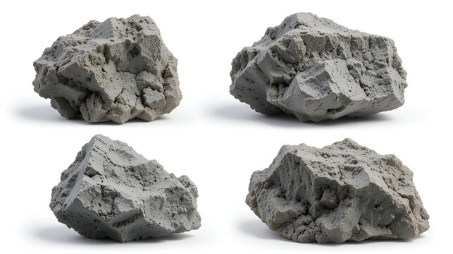 set of 4 amphibolite rocks isolated on white background, HD view, specific render view, bxtl3bxtl,