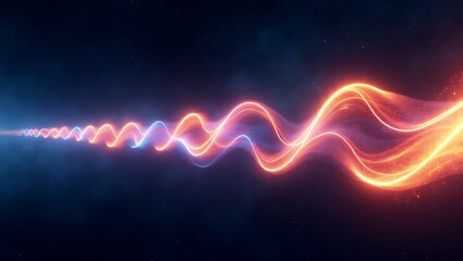 High quality Professional Abstract energy waves cosmic flow neon lights stock image