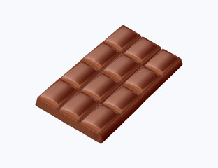 Chocolate Bars 3D render vector illustration Isolated on white. Pieces of Chocolate Bars Illustration for Confectionery
