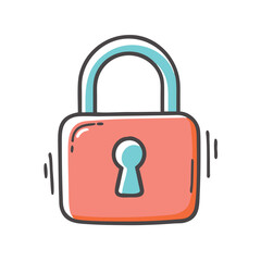 padlock icon, padlock vector illustration-simple illustration of padlock, perfect for padlock logos and icons