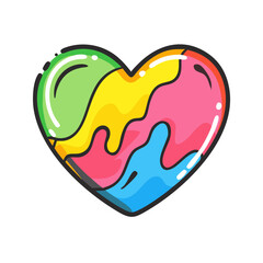 painted heart icon, painted heart vector illustration-simple illustration of painted heart, perfect for painted heart logos and icons