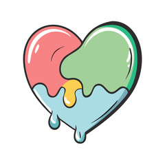 painted heart icon, painted heart vector illustration-simple illustration of painted heart, perfect for painted heart logos and icons