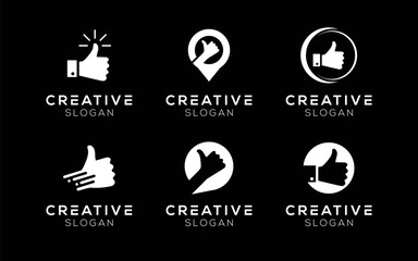 Set of Thumbs up logo design templates. Modern isolated Thumbs up symbols for features and technology