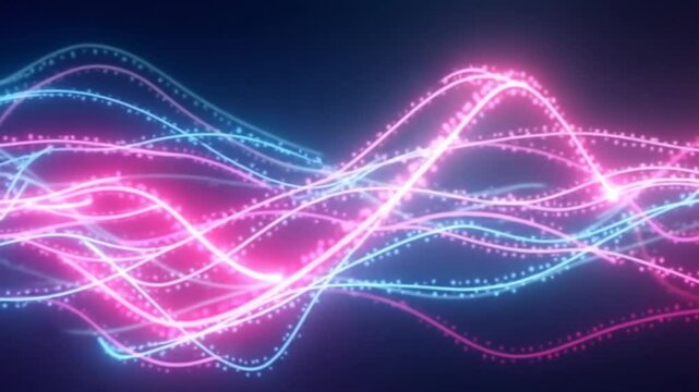 Multicolor Neon Light Waves Background VJ Loop in 4K