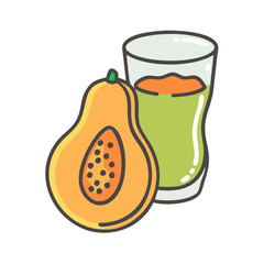 papaya juice icon, papaya juice vector illustration-simple illustration of papaya juice, perfect for papaya juice logos and icons
