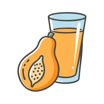 recommend clip art: papaya juice icon, papaya juice vector illustration-simple illustration of papaya juice, perfect for papaya juice logos and icons