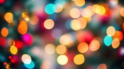 Obraz premium Colorful Bokeh Lights in Festive Atmosphere During Christmas Season