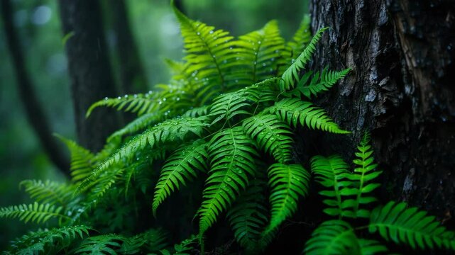 Davallia denticulata is a widely spread fern species, often seen as lithophyte or epiphyte in various forest environments.