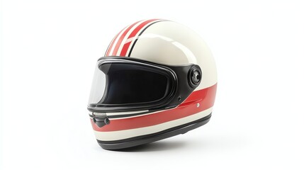 Fototapeta premium A classic motorcycle helmet rests on a dark surface.