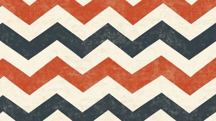 Textured Chevron Pattern in Classic Red, Navy, and Cream Tones