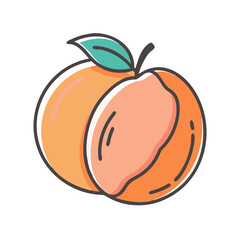 peach icon, peach vector illustration-simple illustration of peach, perfect for peach logos and icons