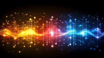 Abstract Digital Waveform Network Connection