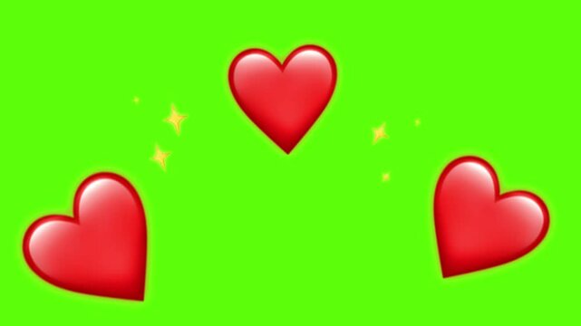 Heart emoji green screen love animation footage