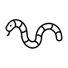 Stylized serpent with alternating bands and a forked tongue slithering across the frame gracefully