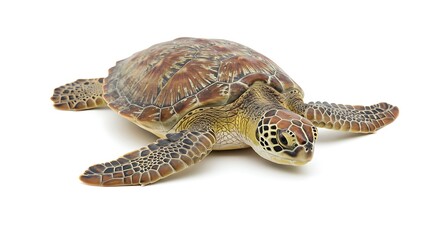 Naklejka premium Sea turtle on white background