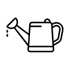 A simple graphic of a watering can with two water drops coming out of the spout on a white backdrop