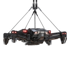 Futuristic Suspended Robotic Vehicle - Sci-Fi Transportation Technology