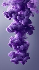 Purple ink clouds in liquid