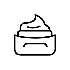 Outline drawing of a jar filled with a thick, swirled substance on a white background in a simple style