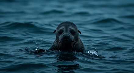 Fototapeta premium Seal in dark water