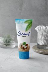 Cream Tube Mockup Isolated