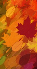 Obraz premium Autumn Leaves: Warm Hues, Impressionist Style