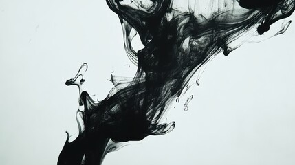 Abstract Ink Smoke on White Background for Artistic Backgrounds